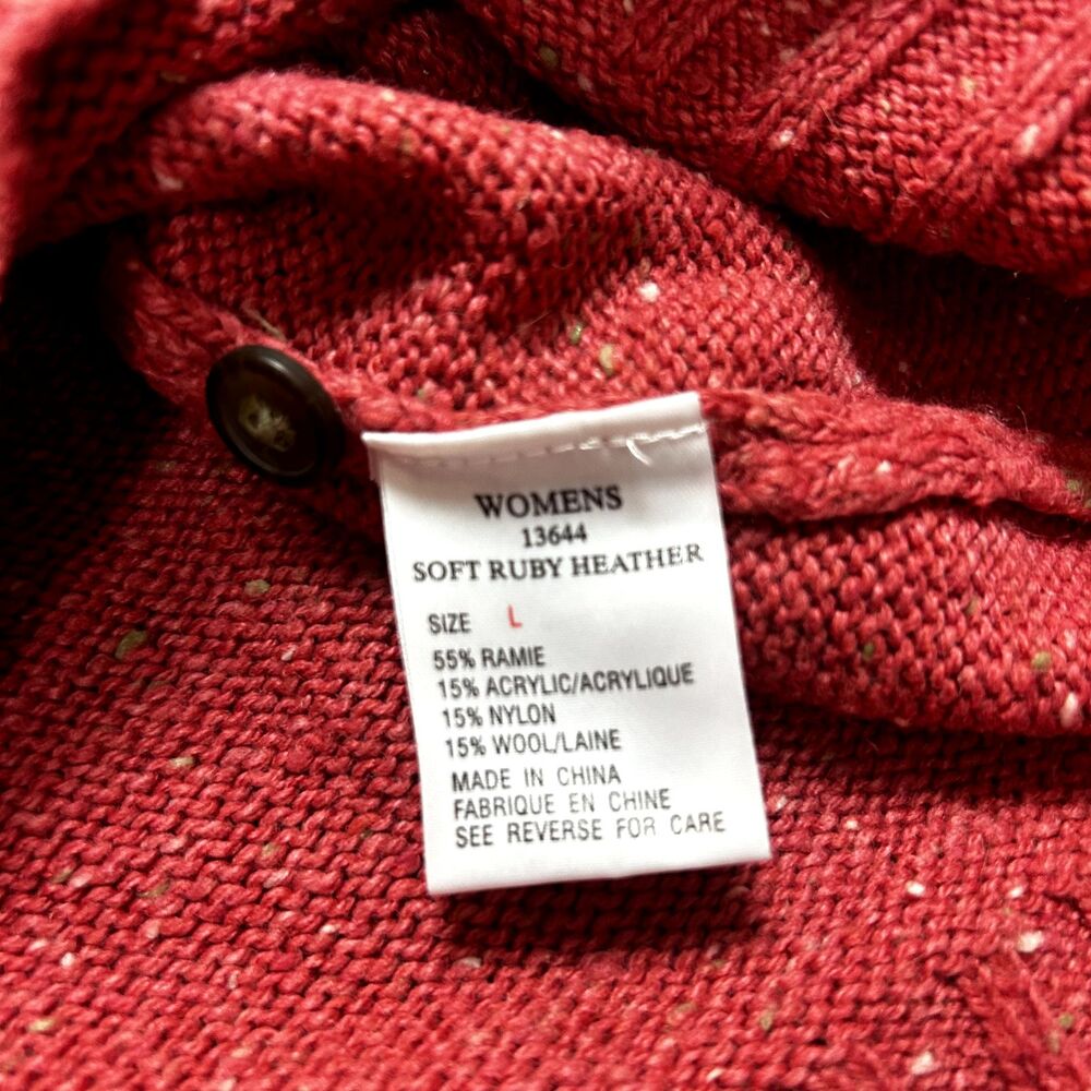 Woolrich Sweater Soft Ruby Heather Button Cowl Ne… - image 5
